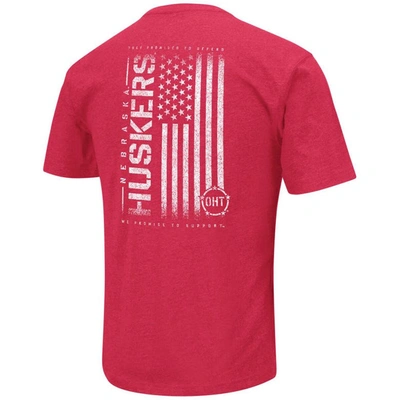 Shop Colosseum Scarlet Nebraska Huskers Oht Military Appreciation Flag 2.0 T-shirt