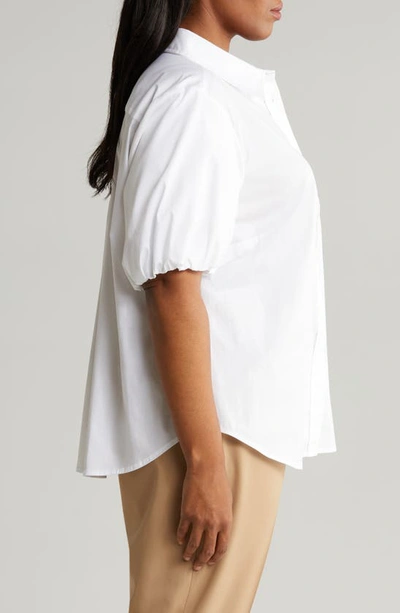 Shop Jones New York Elbow Sleeves Shirt In Nyc White