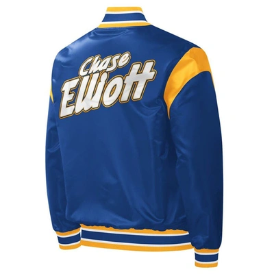 Starter Royal Chase Elliott Force Play Full-snap Varsity Jacket In Royal
