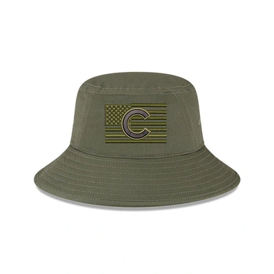 Shop New Era Green Chicago Cubs 2023 Armed Forces Day Bucket Hat