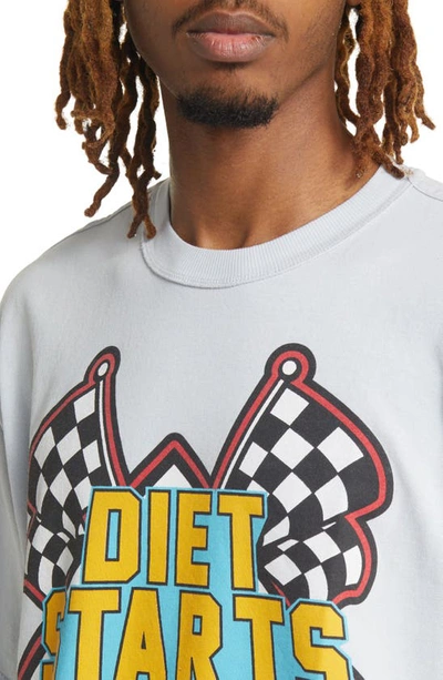 Shop Diet Starts Monday Pace Cotton Graphic T-shirt In Grey