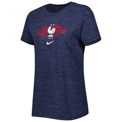Shop Nike Navy France National Team Varsity Space-dye T-shirt