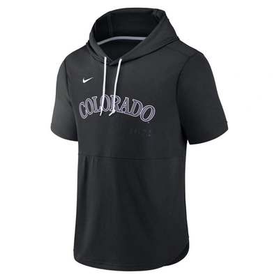 Shop Nike Black Colorado Rockies Springer Short Sleeve Team Pullover Hoodie
