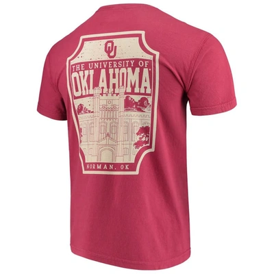 Shop Image One Crimson Oklahoma Sooners Comfort Colors Campus Icon T-shirt
