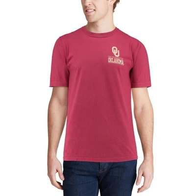 Shop Image One Crimson Oklahoma Sooners Comfort Colors Campus Icon T-shirt