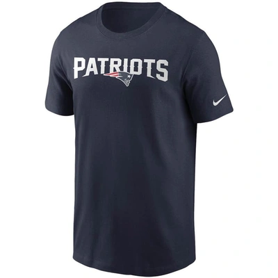 Shop Nike Navy New England Patriots Team Wordmark T-shirt