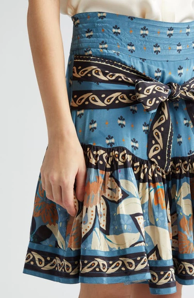 Shop Farm Rio Ainika Tie Waist A-line Skirt In Blue