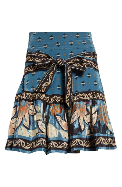 Shop Farm Rio Ainika Tie Waist A-line Skirt In Blue