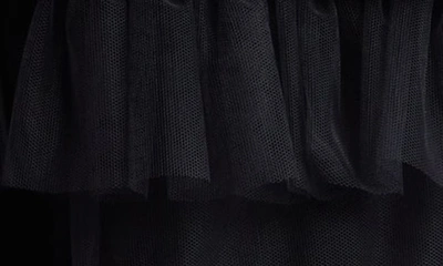 Shop Molly Goddard Soft One-shoulder Tulle Peplum Top In Black