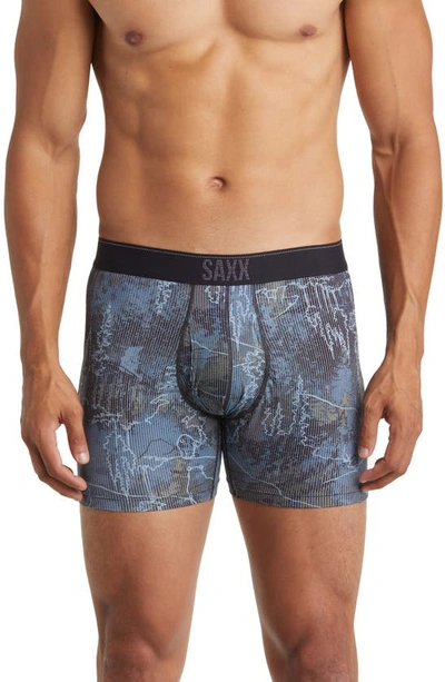 Shop Saxx Quest Quick Dry Mesh Slim Fit Boxer Briefs In Smokey Mountains- Multi