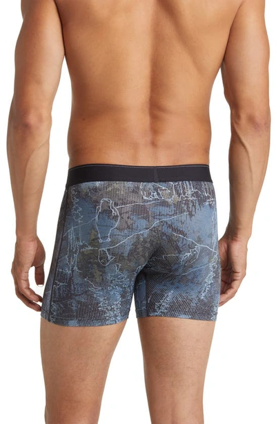 Shop Saxx Quest Quick Dry Mesh Slim Fit Boxer Briefs In Smokey Mountains- Multi