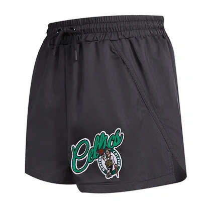Shop Pro Standard Black Boston Celtics Script Woven Shorts