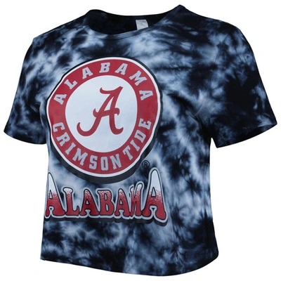 Shop Zoozatz Black Alabama Crimson Tide Cloud-dye Cropped T-shirt