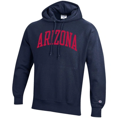 Shop Champion Navy Arizona Wildcats Team Arch Reverse Weave Pullover Hoodie