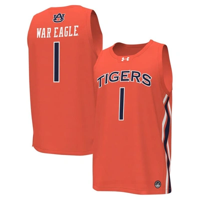 Shop Under Armour Youth  #1 Orange Auburn Tigers Replica Basketball Jersey