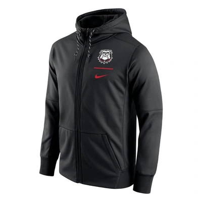 Shop Nike Black Georgia Bulldogs Secondary Logo Stack Performance Full-zip Hoodie