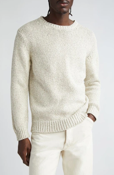 Shop Massimo Alba Elia Cotton Blend Crewneck Sweater In Mastice