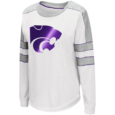 Shop Colosseum White Kansas State Wildcats Trey Dolman Long Sleeve T-shirt