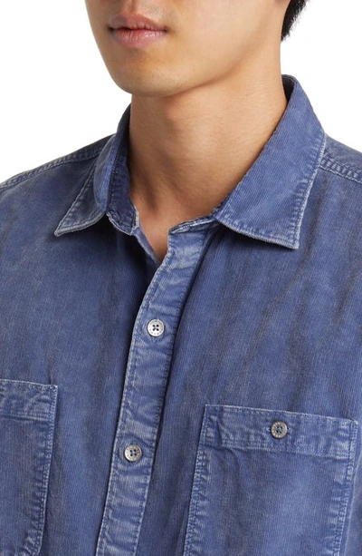 Shop Tommy Bahama Coastline Sunwash Corduroy Button-up Shirt In Bering Blue
