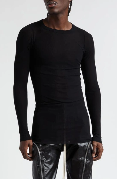 Shop Rick Owens Forever Rib Jersey T-shirt In Black