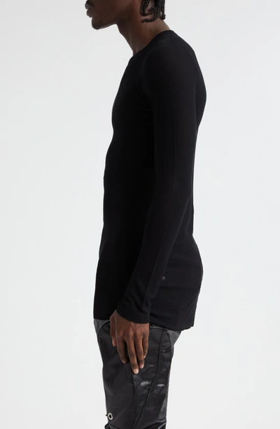 Shop Rick Owens Forever Rib Jersey T-shirt In Black