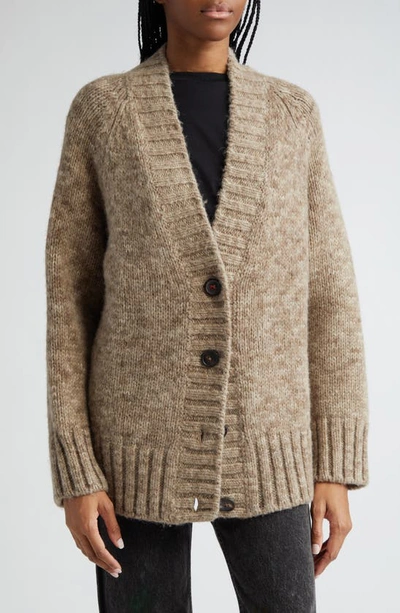 Shop Maison Margiela Alpaca, Cotton & Wool Cardigan In Anthracite