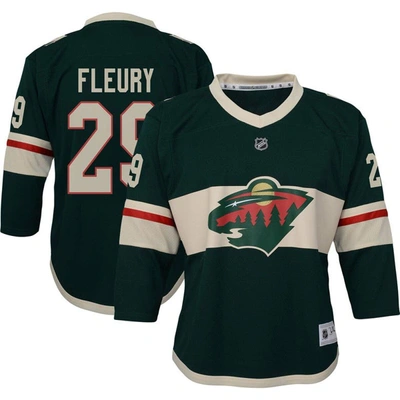 Shop Outerstuff Youth Marc-andre Fleury Green Minnesota Wild Replica Player Jersey