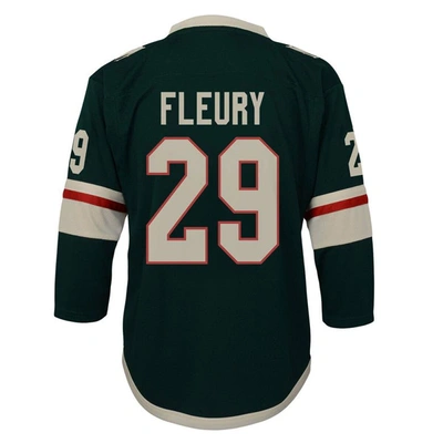 Shop Outerstuff Youth Marc-andre Fleury Green Minnesota Wild Replica Player Jersey
