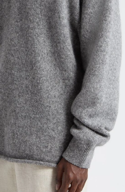Jacquemus Jacquard Logo Alpaca Sweater In Grey