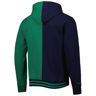 Shop Mitchell & Ness Navy/green Dallas Mavericks Hardwood Classics Split Pullover Hoodie