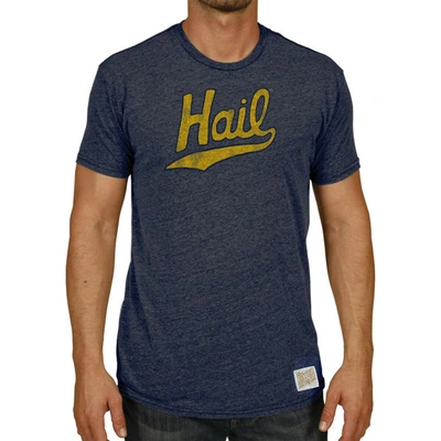 Shop Retro Brand Original  Heathered Navy Michigan Wolverines Vintage Hail Tri-blend T-shirt In Heather Navy