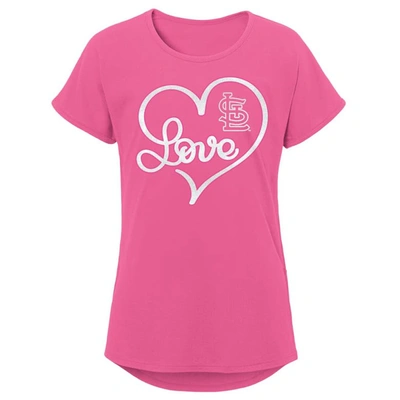 Shop Outerstuff Girls Youth Pink St. Louis Cardinals Lovely T-shirt