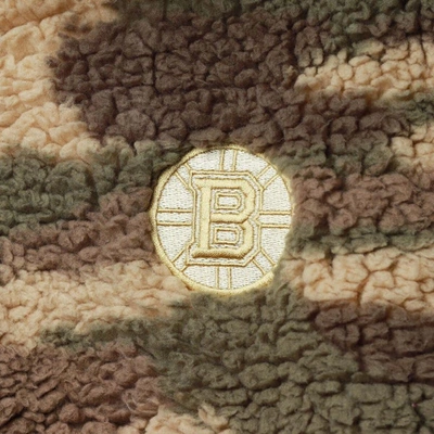 Shop G-iii Sports By Carl Banks Camo Boston Bruins Sherpa Quarter-zip Jacket