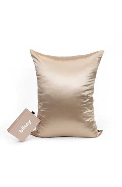 Shop Blissy Mulberry Silk Pillowcase In Taupe
