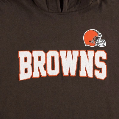 Shop Tommy Hilfiger Brown/white Cleveland Browns Alex Long Sleeve Hoodie T-shirt