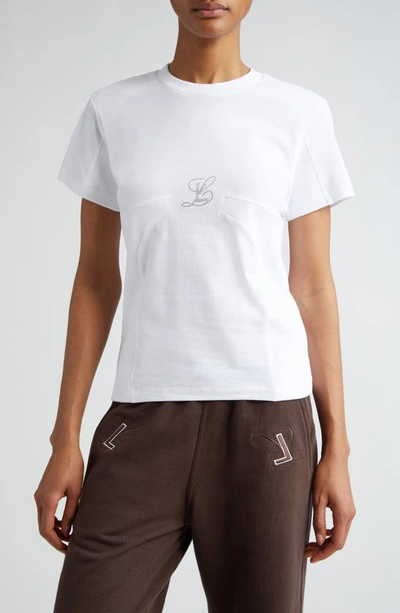 Shop Luar Foil Monogram Cotton T-shirt In White