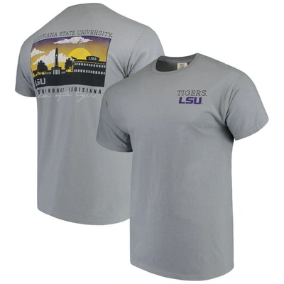Shop Image One Gray Lsu Tigers Comfort Colors Campus Scenery T-shirt