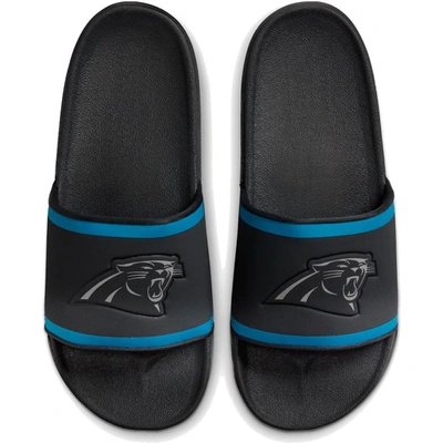 Shop Nike Carolina Panthers Off-court Wordmark Slide Sandals In Gray