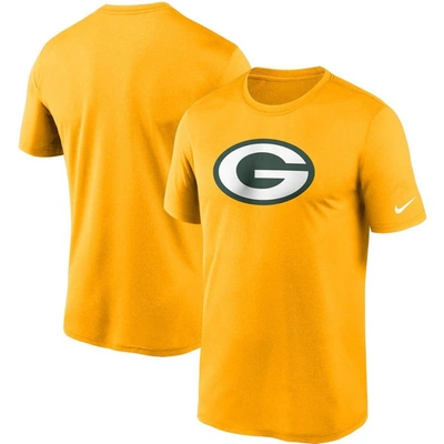 Shop Nike Gold Green Bay Packers Logo Essential Legend Performance T-shirt