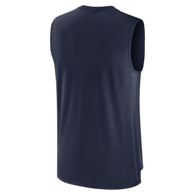 Shop Nike Navy Tennessee Titans Muscle Trainer Tank Top