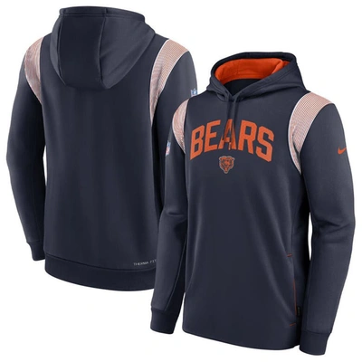 Shop Nike Navy Chicago Bears Sideline Athletic Stack Performance Pullover Hoodie