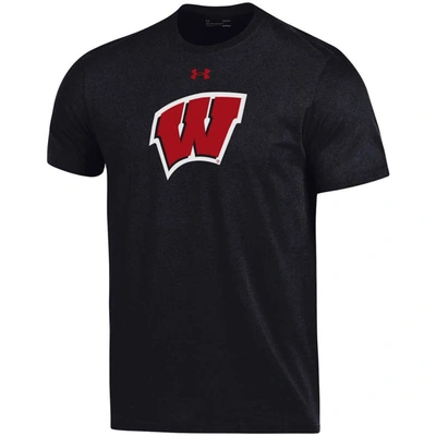Shop Under Armour Black Wisconsin Badgers School Logo Performance Cotton T-shirt