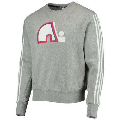 Shop Adidas Originals Adidas Heathered Gray Quebec Nordiques Team Classics Vintage Pullover Sweatshirt In Heather Gray