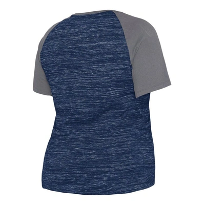 Shop New Era Navy New York Yankees Plus Size Space Dye Raglan V-neck T-shirt