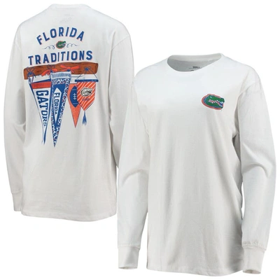 Shop Pressbox White Florida Gators Traditions Pennant Long Sleeve T-shirt
