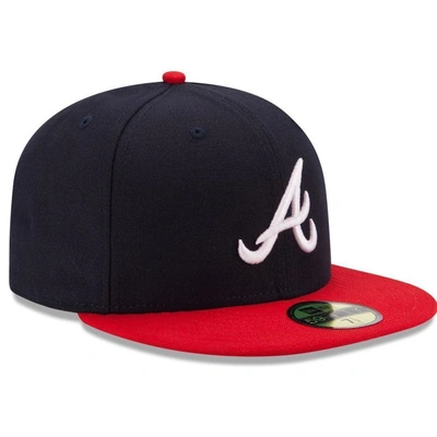 Shop New Era Navy/red Atlanta Braves Home Authentic Collection On-field 59fifty Fitted Hat