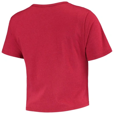 Shop Zoozatz Crimson Oklahoma Sooners Core Laurels Cropped T-shirt