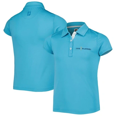 Shop Footjoy Girls Youth  Teal The Players Polo