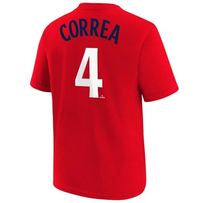 Shop Nike Youth  Carlos Correa Red Minnesota Twins Player Name & Number T-shirt