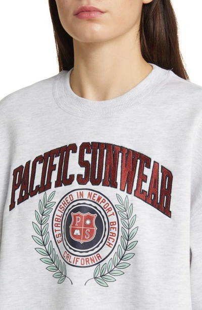 Shop Pacsun Pac Crest Crewneck Cotton Blend Sweatshirt In Heather Grey